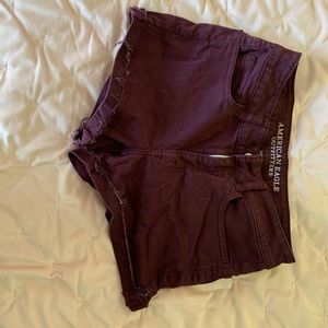 American Eagle Maroon Jean Shorts